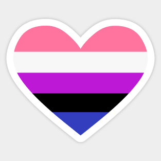 gender fluid heart Sticker